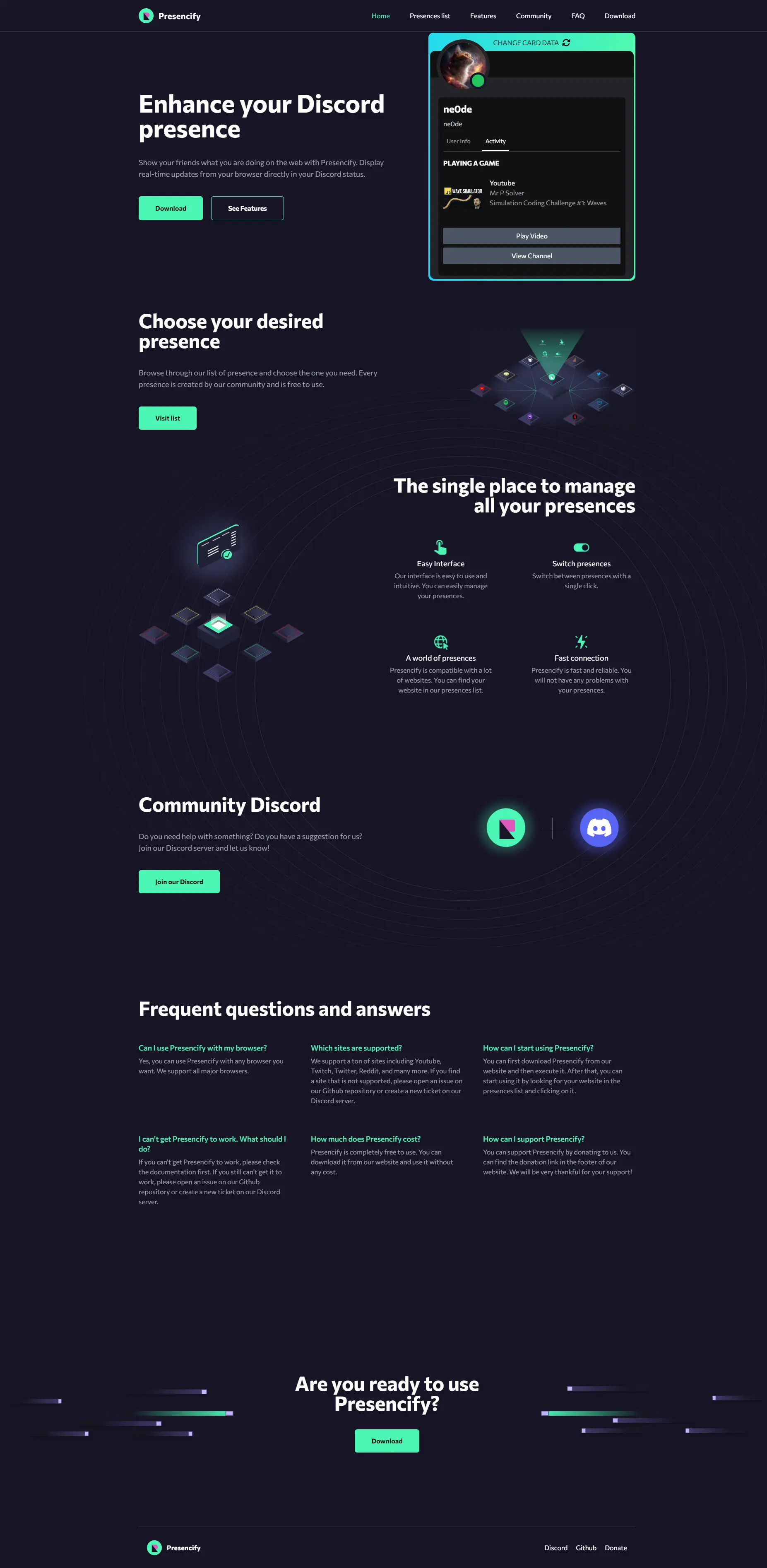 Diseño web para Presencify